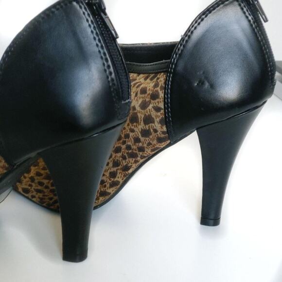 Open Toe Cheetah Print Open Toe High Heel Ankle Booties Size 8 - Picture 12 of 12